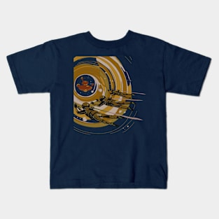 1970s Sci-Fi Cosmonauts In A Space Tunnel Kids T-Shirt